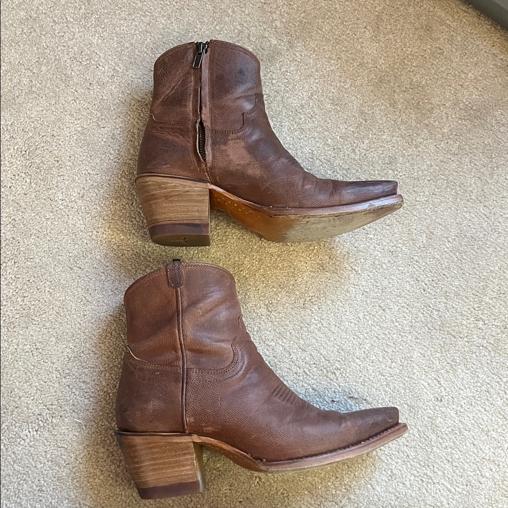 Tecovas Women’s The Daisy Boot Ankle Boots Leather Scotch Goat Brown Sz 6.5 - Picture 5 of 7